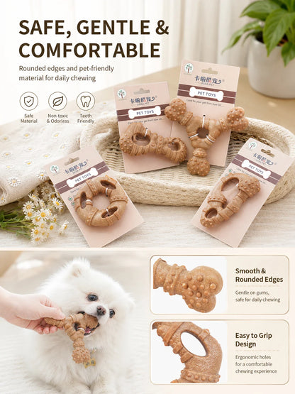 Dog Toy, Bone-Like Teething Stick, Durable, Tooth-Cleaning, Self-Entertaining and Boring, Small Dog-Shaped Pet Toy