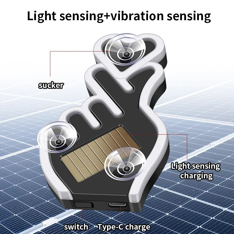Solar Finger Heart LED Night Light | USB Solar Ambient Lamp for Car, Room, Party