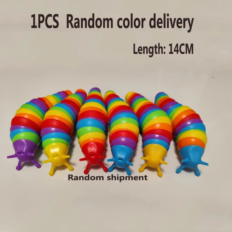 Colorful 3D Slug Fidget Toy | Articulated Sensory Stress Relief for All Ages