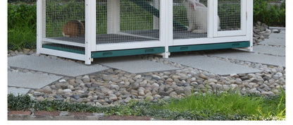 Rabbit Cage Anti Spray Urine Deluxe Double Drawer Rabbit Hutch Solid Wood Pigeon Coop Chicken Cage Bottom Mesh Outdoor