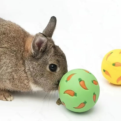 Rabbit Treat Ball Bunny Toy Food Dispenser Interactive Leak Food Ball Chew Toy For Rabbit Hamster Guinea Pig Chinchilla Small Pe