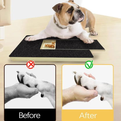 Wooden Pet Scratching Board with Built-in Treat Box Dog Nail Trim Pad Pull-Out Nail Scratch Board Toy Sandpaper Board Scratcher
