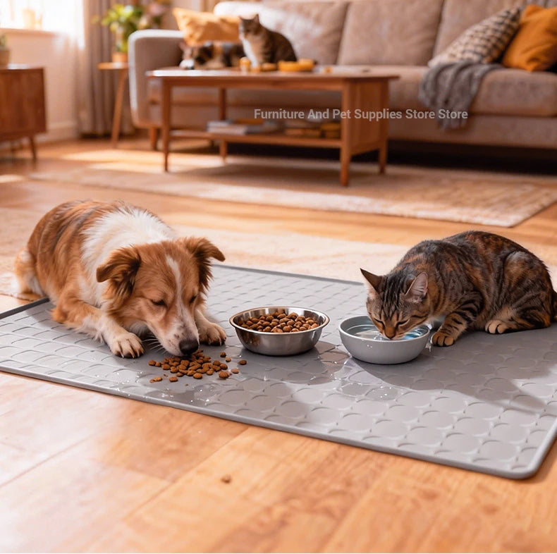 Pet Placemat Nonspill Easy to Clean Foldable Cat and Dog Feeding Mat Silicone Non-slip Waterproof Pet Mat