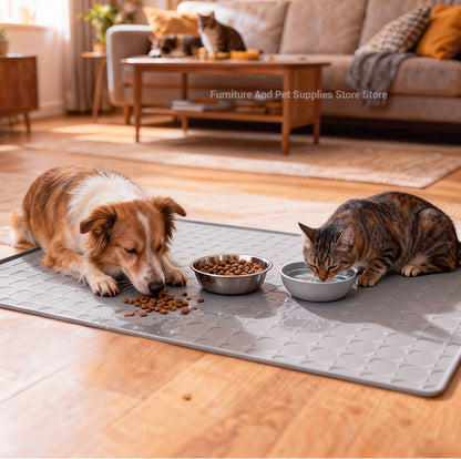 Pet Placemat Nonspill Easy to Clean Foldable Cat and Dog Feeding Mat Silicone Non-slip Waterproof Pet Mat