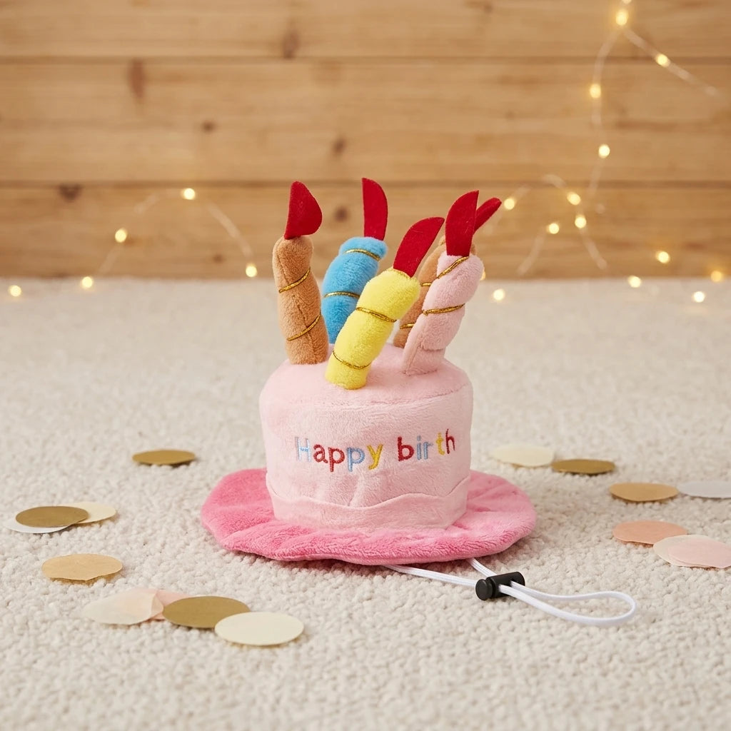 Pet Birthday Party Hat Toy Set For Cats and Dogs Elastic Comfortable Wear Bite Resistant Durable Photo Prop Gift