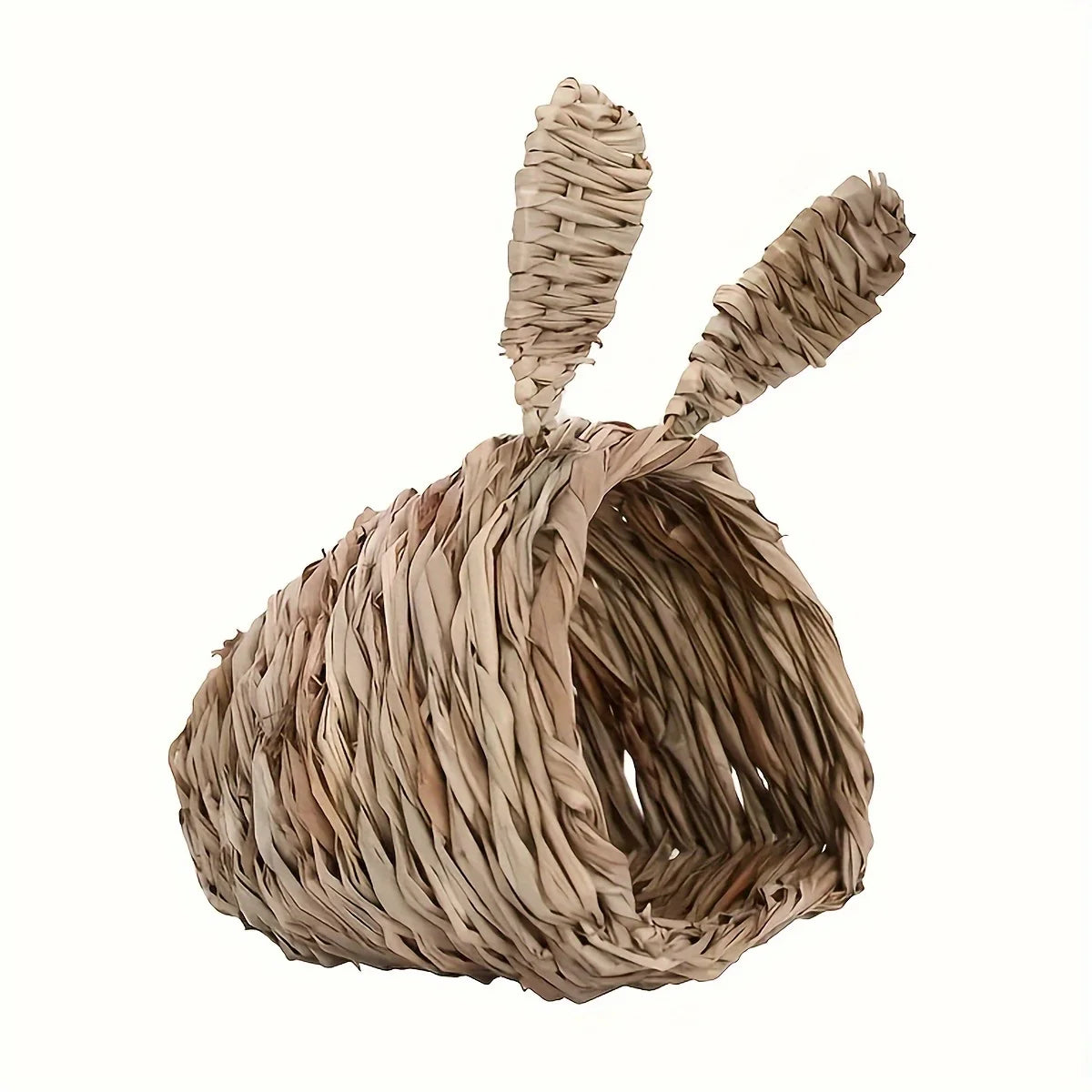 Rabbit Straw Nest Hut Toy Comfortable Straw Woven Hay Bed Warm Hut for Bunny Little Animals Ferret Hamster