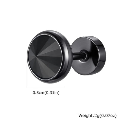 Anti Allergy Round Zircon Stud Earring for Men | AAA CZ Stainless Steel Hip Hop Classic Jewelry