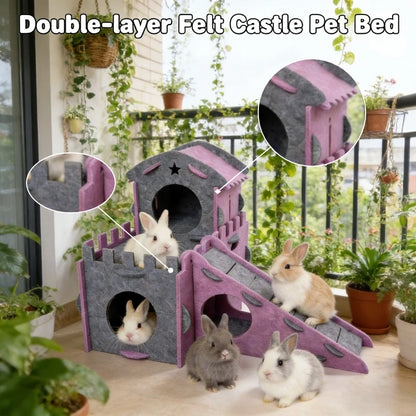 Miniature Animal Kennels And Castle Hideouts Perfect Rabbits Guinea Chinchillas Suitable All Seasons Small pets  Pet supplies