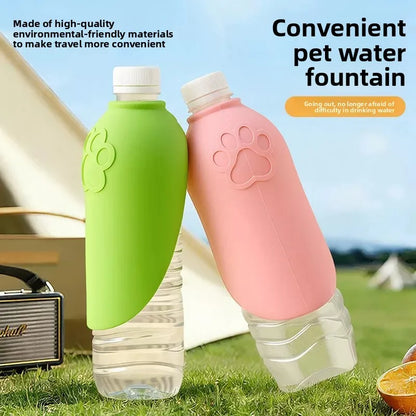 Pet Outdoor Water Dispenser, Portable Dog Water Cup, Eco-friendly Foldable Leaf-shaped Silicone Universal Bottle Mouth