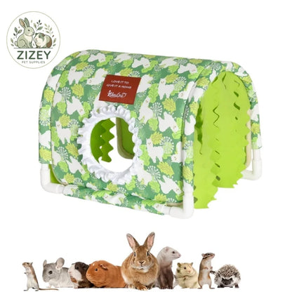 Small Animal Tunnel Hideout Cute Bed Cave Toy for Guinea Pig Rabbit Ferrets Hedgehog Rat Chinchilla Cage Accessory