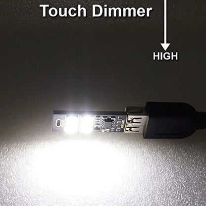 Mini USB Card Light | 6 LED Touch Dimming Keychain Night Light