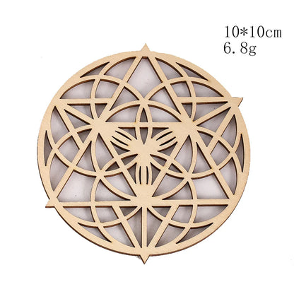 Wooden Sacred Geometry Wall Hanging | Rustic Yoga Meditation Decor