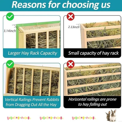 Small Animal Feeders Stable Wooden Frame Compacts Small Animal Feeding Cage for Small Pet Easyly Clean Y5GB