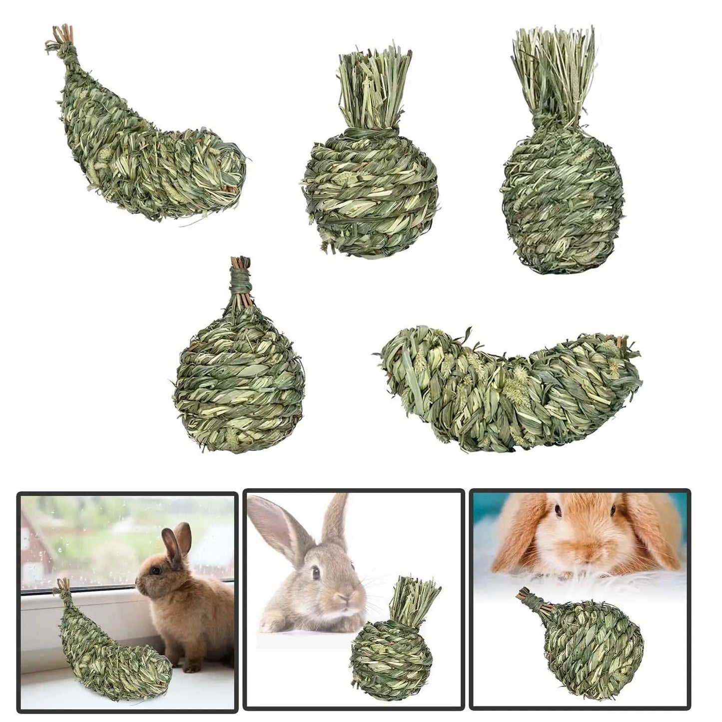 Small Animals Chewing Balls Grinding Biting Chewable Teething Activity Toys for Guinea Pigs Other Small Animals Rabbits Bunny