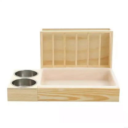 Small Animal Feeders Stable Wooden Frame Compacts Small Animal Feeding Cage for Small Pet Easyly Clean Y5GB