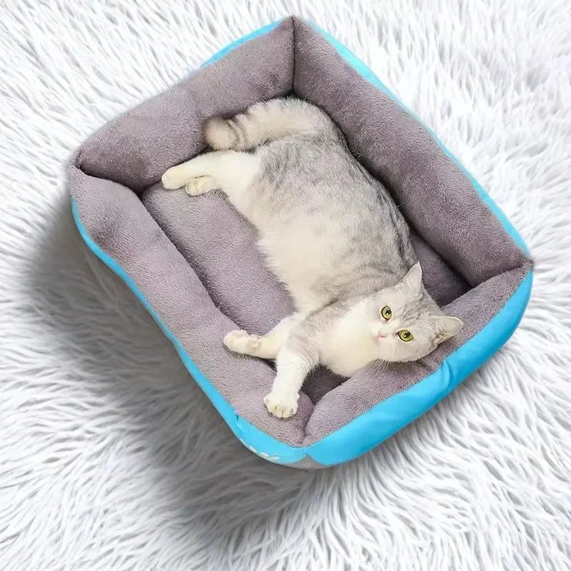 Large Calming Pet House Donut Bed - Long Plush Deep Sleep Warm Cushion for Small Dogs, Puppy Chihuahua & Cat Mat