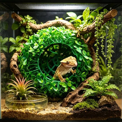 Realistic Artificial Grass Ball With Shelter Cave For Reptiles Terrarium Decoration And Bird Nest Habitat Tanks Landsacpe KXRE