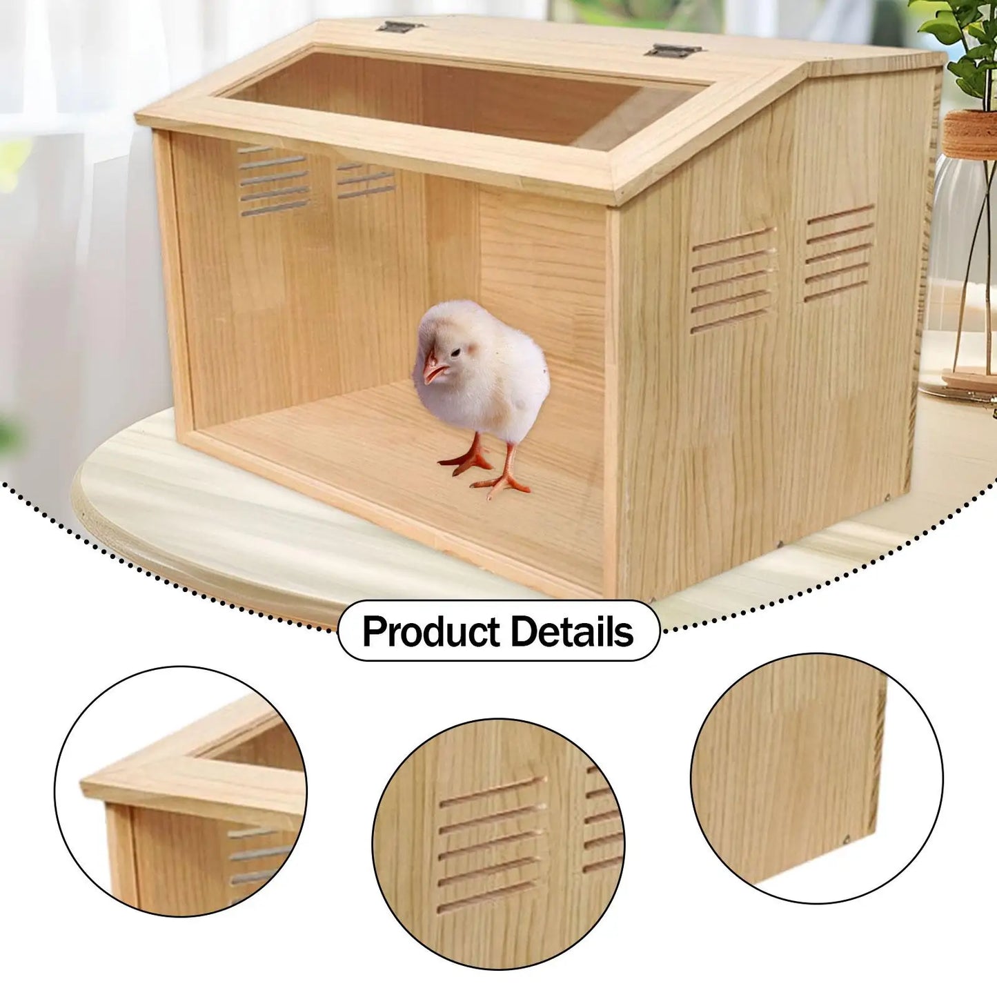 Chick Brooder Box House Clear Small Animals Habitat Pet Habitat for Quail Coop Poultry Breeding Box Animal Playpen Supplies