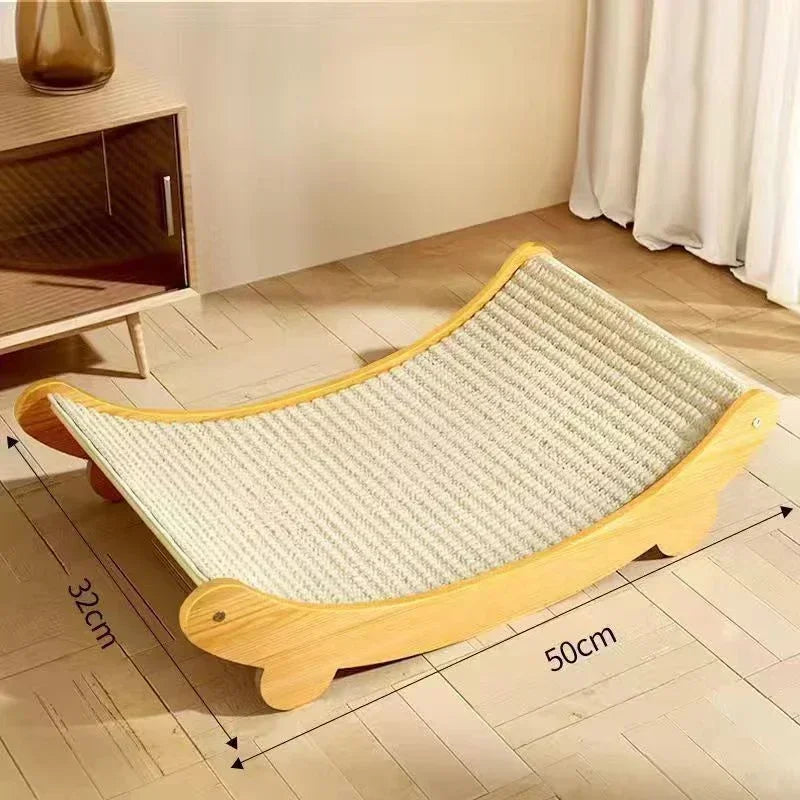 Wooden Cat Scratching Pad Detachable Wear-resistant Cat Scratch Board Multifunctional Cat Bed Grinding Claw Toy for Kitten