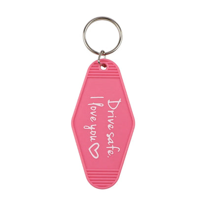 Plastic Key Chain for Keys | Pink Rhombic Key Tag Gift