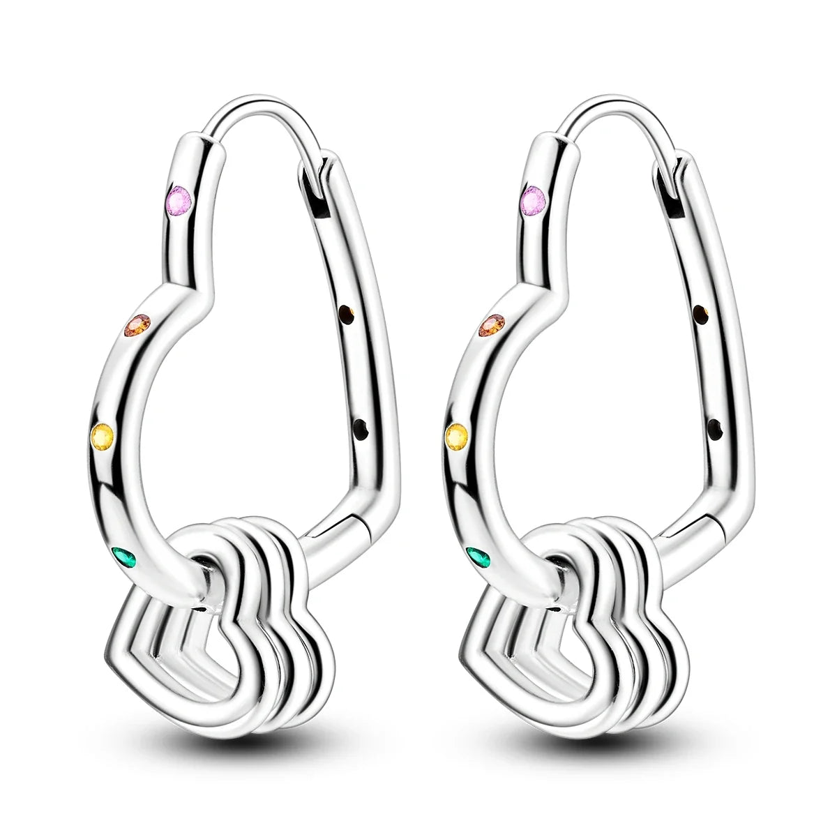 925 Sterling Silver Hoop Earrings with Zircon | Classic U-Shaped Women Jewelry