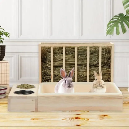 Small Animal Feeders Stable Wooden Frame Compacts Small Animal Feeding Cage for Small Pet Easyly Clean Y5GB