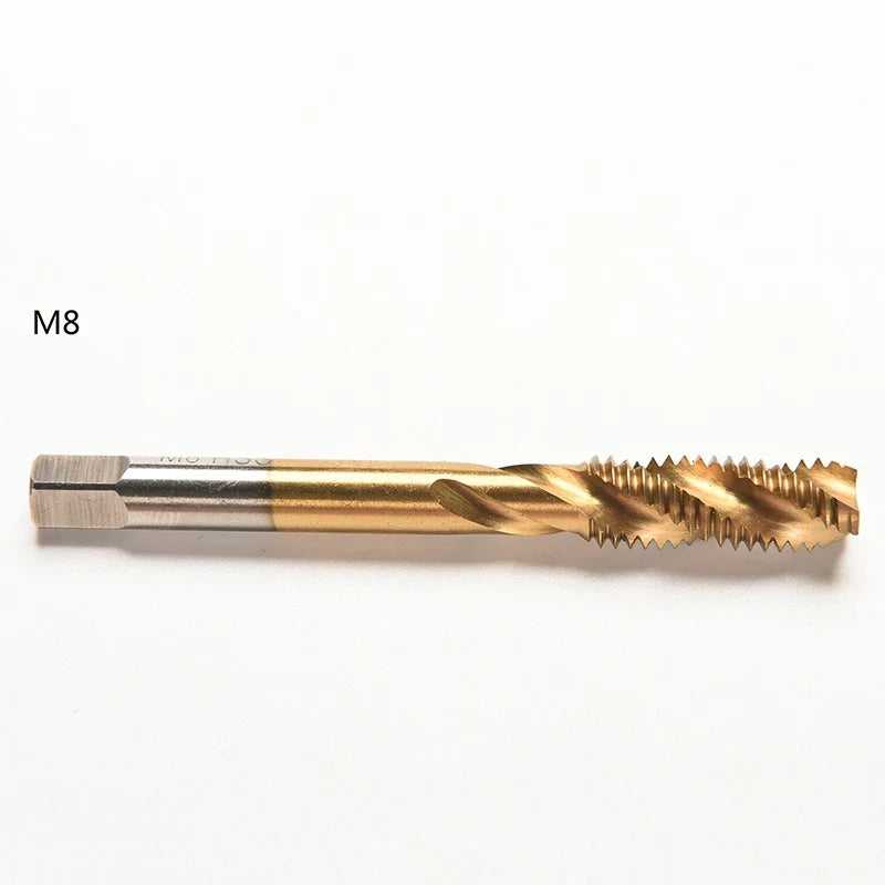 Titanium Coated HSS Spiral Fluted Machine Screw Tap Set | Metric Threading Tool