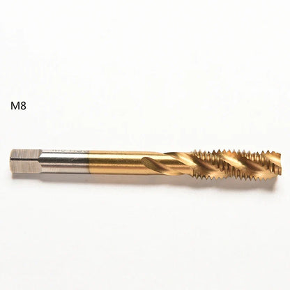 Titanium Coated HSS Spiral Fluted Machine Screw Tap Set | Metric Threading Tool