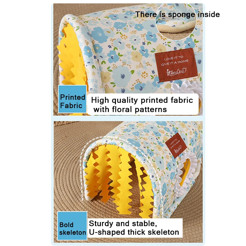 Small Animal Hideout Bed-Soft Pet House with Open Entrance,Safe Rounded Corners for Guinea Pigs/Hamsters/Rabbits-Decor Shelter