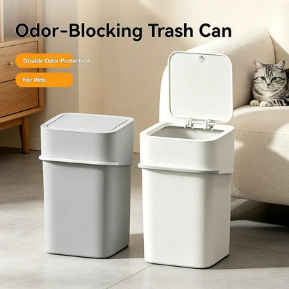 Layered Cat Litter Box for Handling Cat Waste, Cat Litter Box with Trash Can, Cat Litter Scoop, Odor Eliminator, Deodorizer