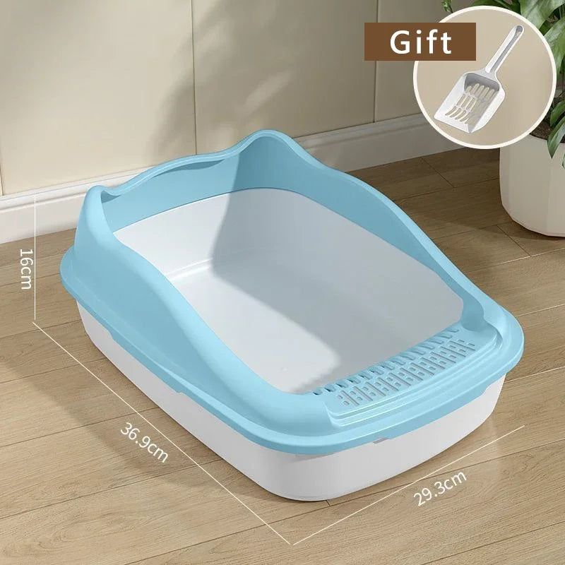 Cat Bedpans Cat Litter Box Pet Sandbox for Kitty Anti-Splash Cats Toilet Pet Sandbox Kitten Tray Bedpan Cleaning Cat Supplies