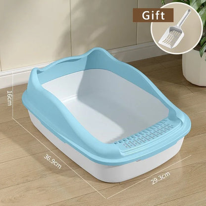 Cat Bedpans Cat Litter Box Pet Sandbox for Kitty Anti-Splash Cats Toilet Pet Sandbox Kitten Tray Bedpan Cleaning Cat Supplies