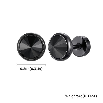Anti Allergy Round Zircon Stud Earring for Men | AAA CZ Stainless Steel Hip Hop Classic Jewelry