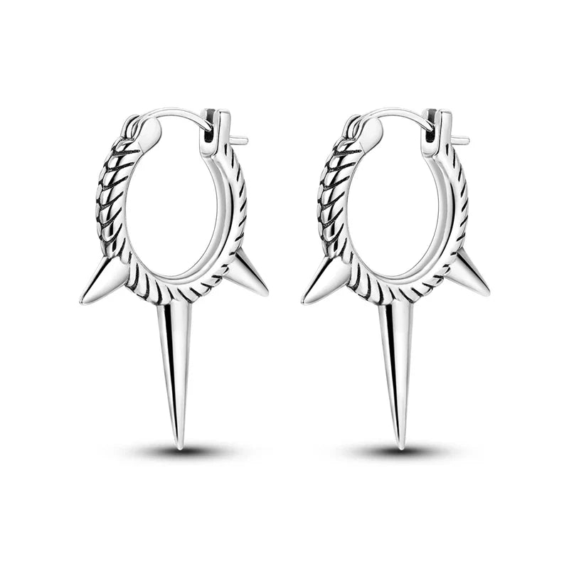 925 Sterling Silver Hoop Earrings with Zircon | Classic U-Shaped Women Jewelry
