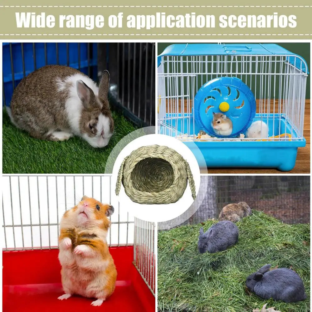 Bunny Grass House Hand Crafted Bunny Hut Comfortable Natural Grass Hideaway And Playhouse For Rabbits And Guinea Pigs Hut