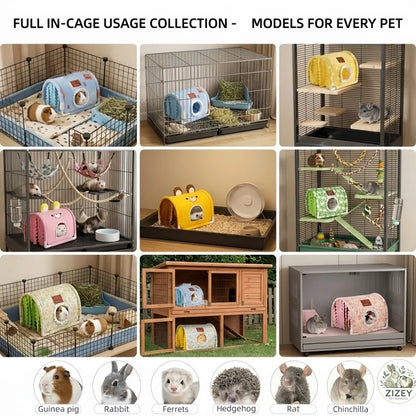 Small Animal Tunnel Hideout Cute Bed Cave Toy for Guinea Pig Rabbit Ferrets Hedgehog Rat Chinchilla Cage Accessory