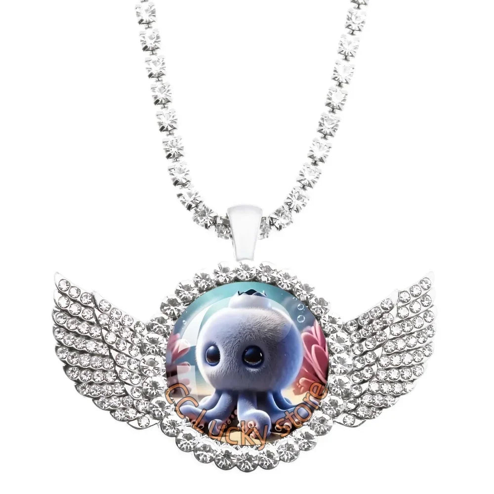 25mm Angel Wing Necklace | Italian Brainrot Pendant Funny Animal Jewelry Gift