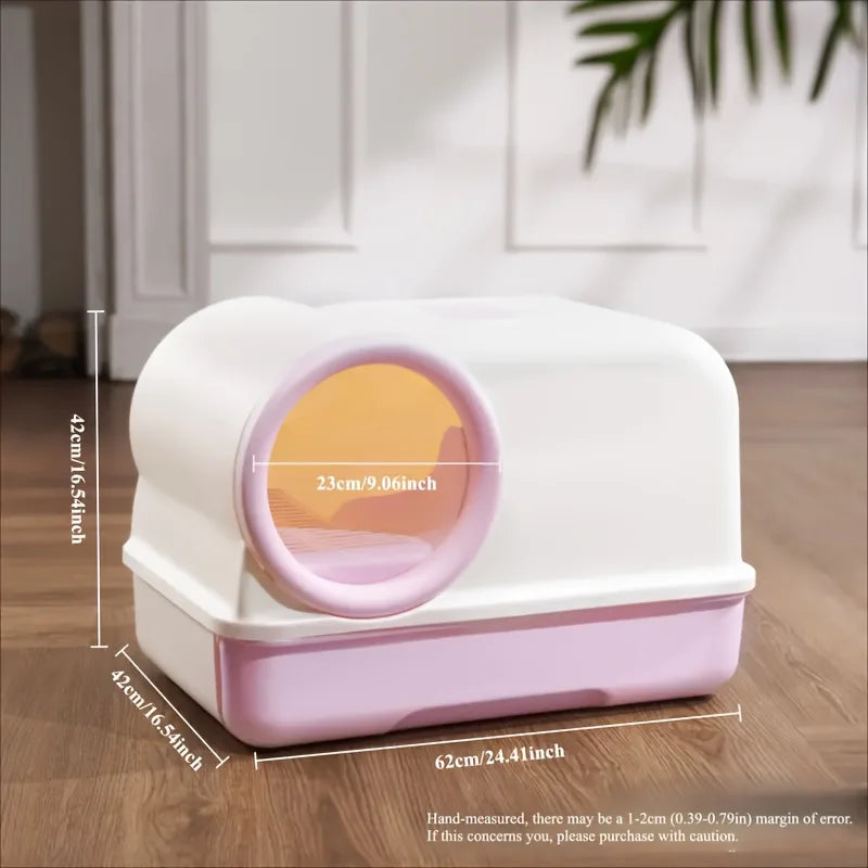 Cat Litter Box with Corridor & Drawer Design | Fully Enclosed Odor Control & Anti-Tracking Toilet | Easy-Clean Kitty Litter Pan