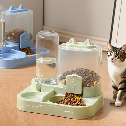 Pet Feeder Dual Food Bowl All-in-One Automatic Food Water Dispenser Large Capacity Food Storage Dispenser Pet Supplies