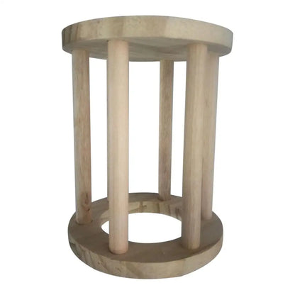 Rabbit Hay Feeder Rack Wooden Food Manger Cylindrical Stand Grass Holder for Small Pets Bunny Chinchilla Guinea Pigs Small Pets