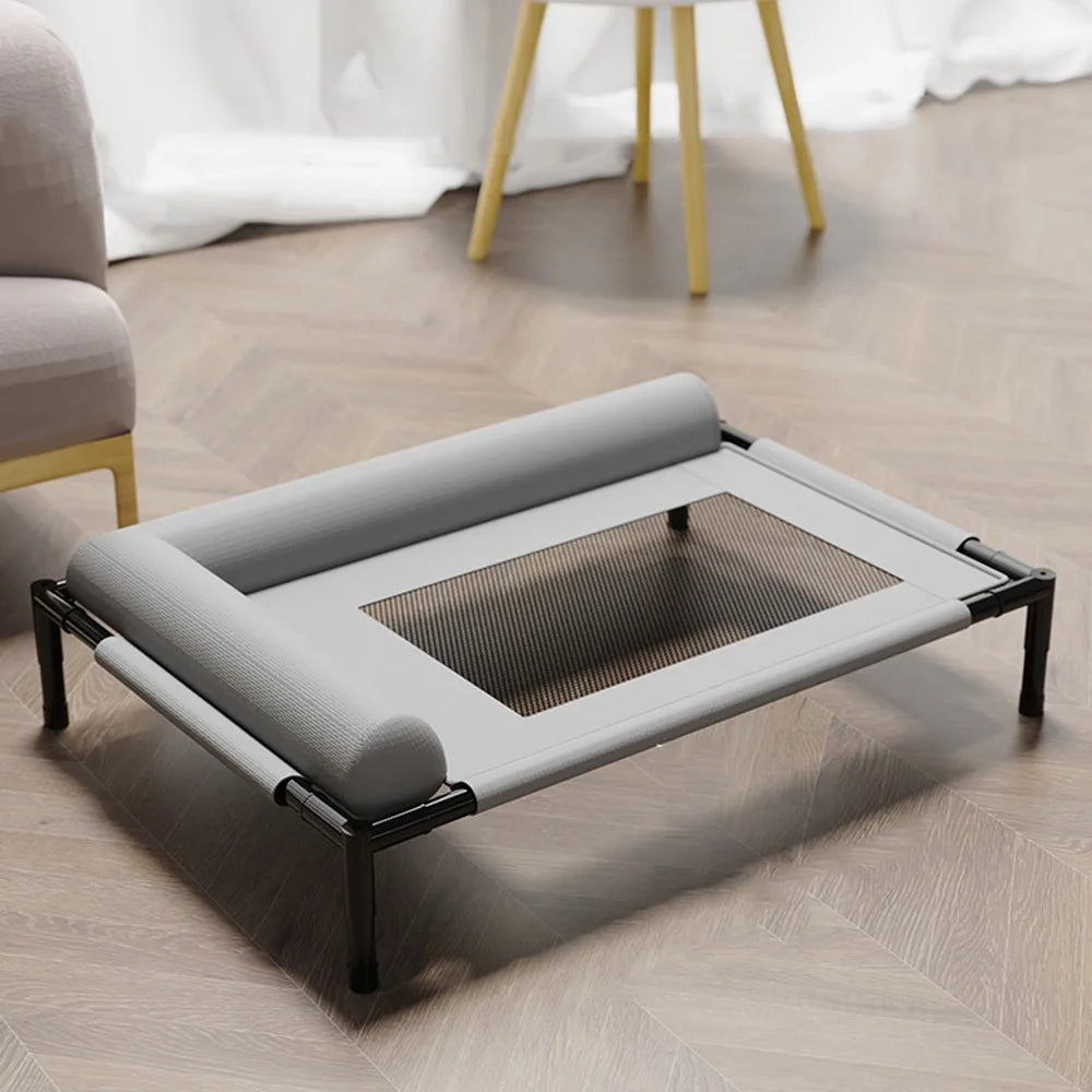 Pet Furniture Mesh Elevated Dog Beds Breathable Removable Raised Dog Bed with Pillow Outside Dog Bed Cat Patio Sunbathing