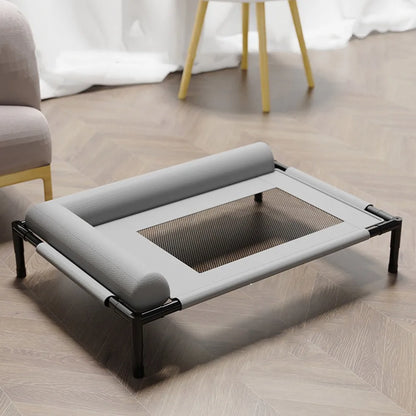 Pet Furniture Mesh Elevated Dog Beds Breathable Removable Raised Dog Bed with Pillow Outside Dog Bed Cat Patio Sunbathing