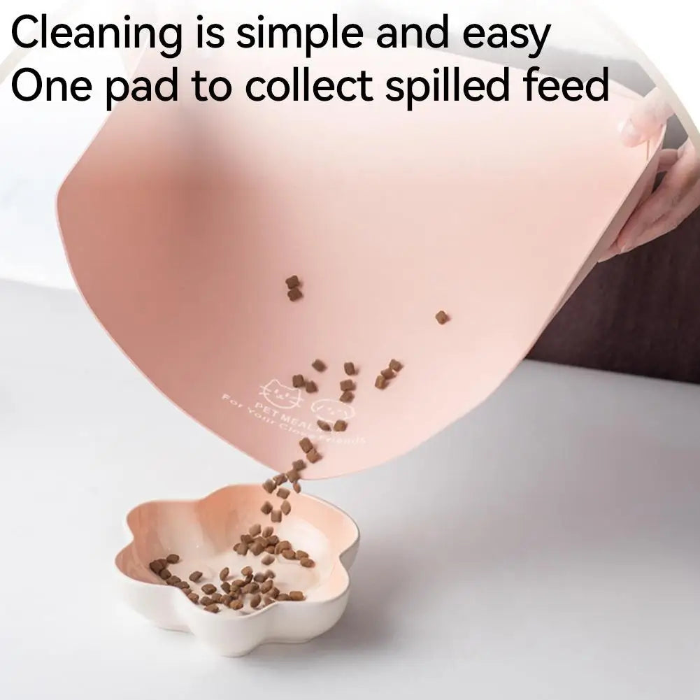 PU Leather Pet Feeding Mat Spill Proof Waterproof Oil Resistant Non Slip Bowl Holder Easy Clean Floor Protector for Dogs Cats