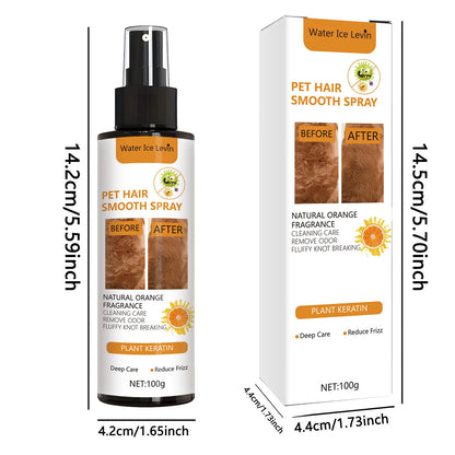 Pet Hair Smoothing Care Spray, Containing Gentle Ingredients, Deeply Moisturizes and Hydrates the Hair. Just One Spray Can Soften and Make Your Pet's Fur Smoother and Shinier.