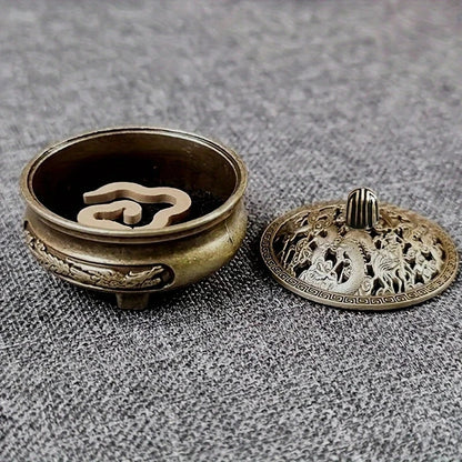 Mini Alloy Antique Three-legged Aromatherapy Stove | DIY Incense Burner for Tea Ceremony Decor