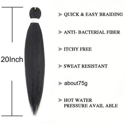 20 Inch Pre Stretched Braiding Hair | Yaki Straight Ombre EZ Braid for Black Women