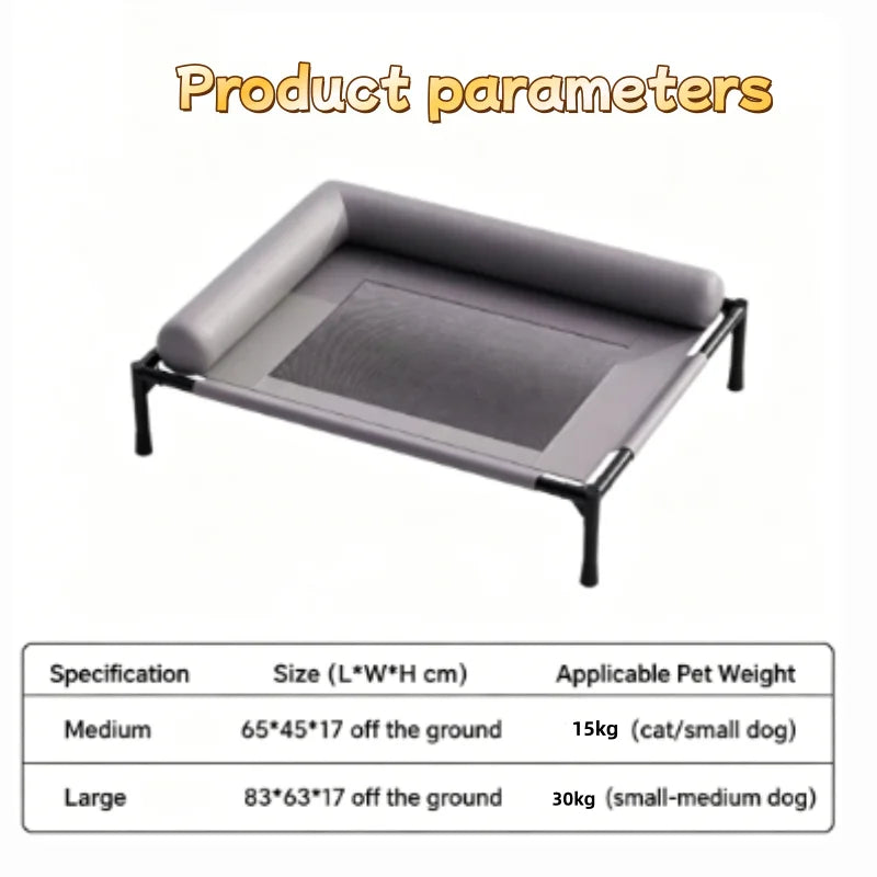 Medium Large Pet Bed Breathable Raised Mesh Sofa for Cats And Dogs with Removable Washable Pillow Moisture-Proof Off-the-Ground