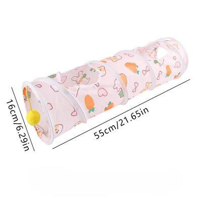 Carrot Shaped Hamster Hideout Foldable Ferret Toy Tunnel for Small Pets Hamster Cage Guinea Pig Toys Accessories