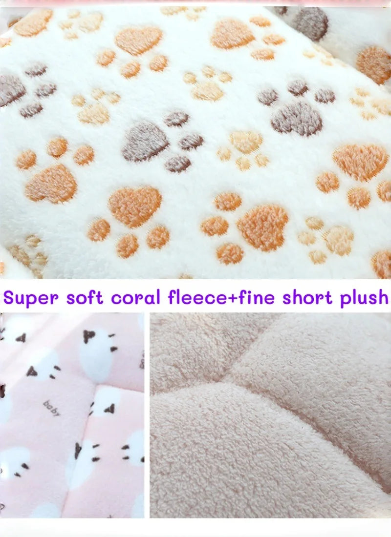 Portable Dog Sleeping Bed Mats Pet Blanket Plush Washable Cat Sofa Bed Mat Home Travel Comfortable Warm Soft Flannel relax Towel