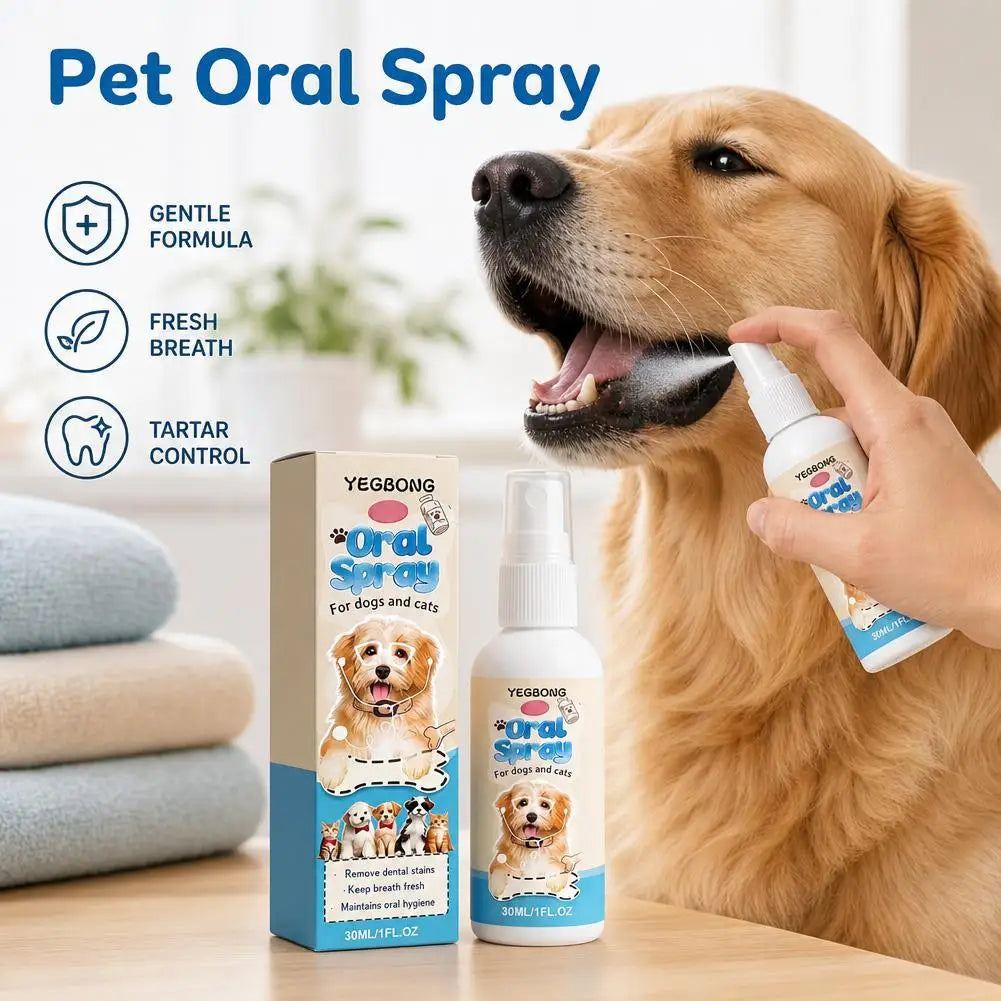 Pet Oral Hygiene Spray,Teeth Cleaning Spray & Breath Freshener, Helps Reduce Plaque and Tartar, Support Healthy Gums for Pets